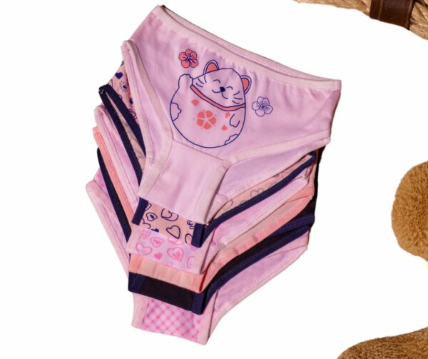 YOUNG Underwear for Girls Pack of 6 Printed Panty 1023