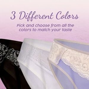 Dentelle Panties for women 100% Cotton model 1019 - باكيت 3 قطع
