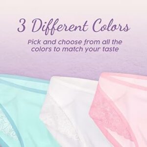Dentelle Panties for women 100% Cotton model 1016 - باكيت 3 قطع