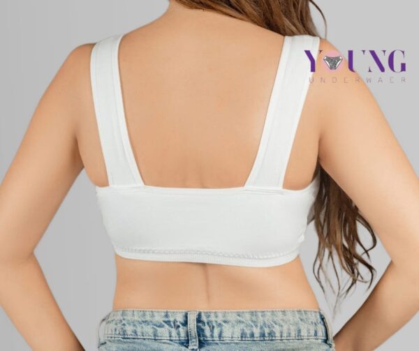 Women's 100% Cotton Bra | 4002 سوفت برا حمالة عريضة - باكيت 3 قطع - Image 18